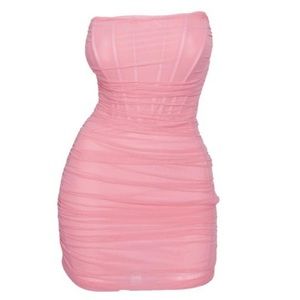 Pink Mesh Corset Dress